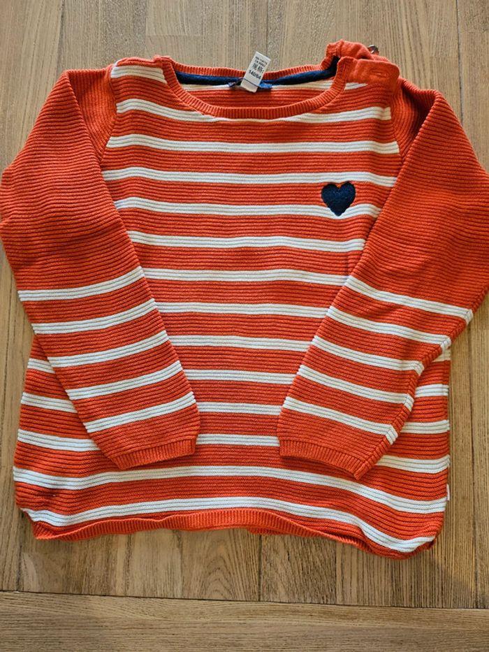 Pull marinière orange - photo numéro 1