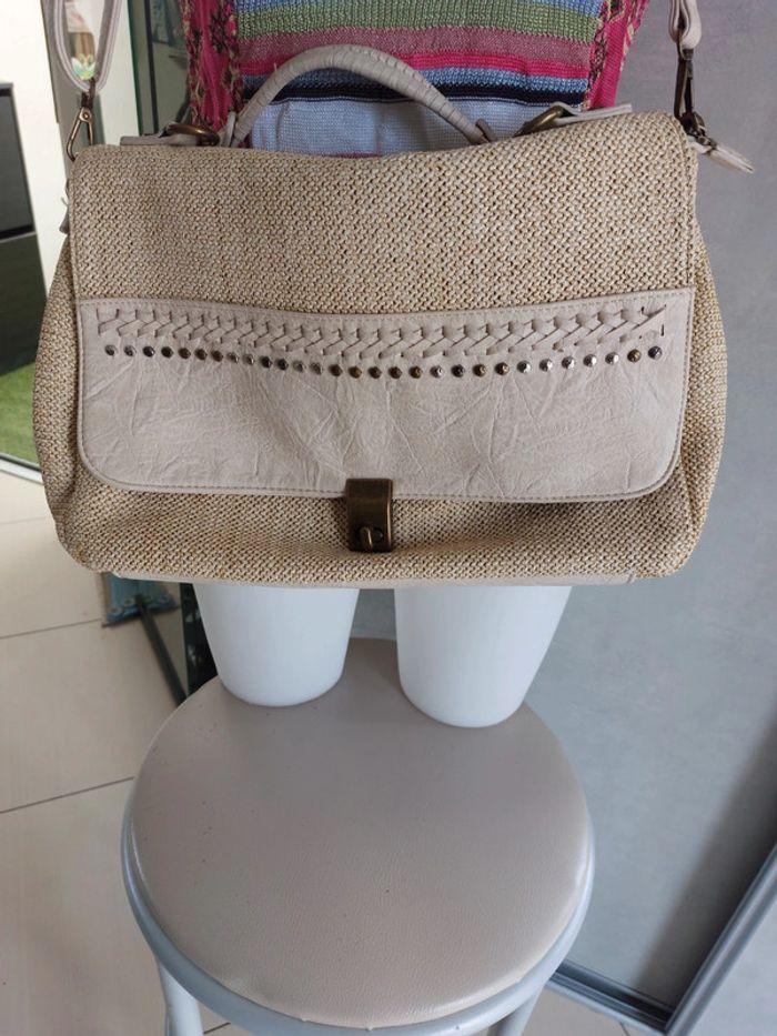 Grand sac beige  mandoline - photo numéro 1