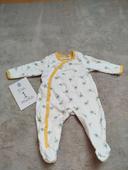 Pyjamas légers ouverture devant 1 mois (54cm)