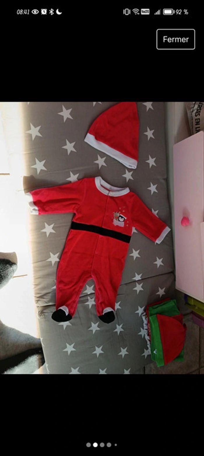 Lot 9 mois 71 cm grenouillere pyjama noël bonnet père noël Disney mickey - photo numéro 6