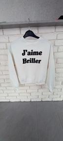 Pull blanc imprimé.  Kiabi