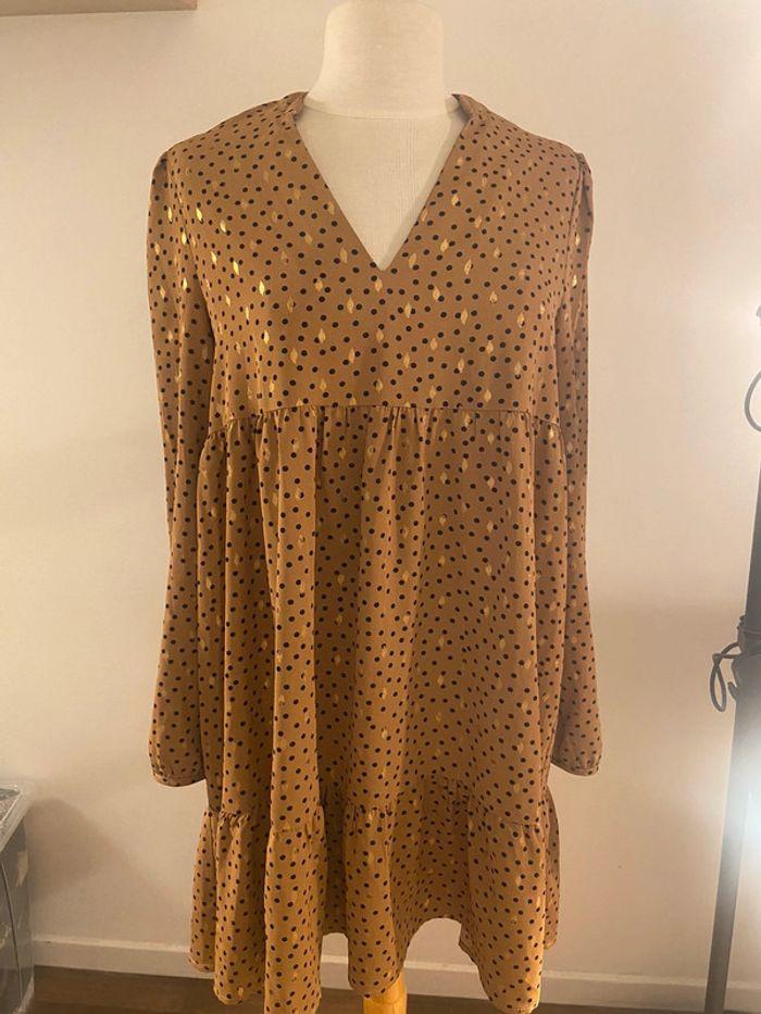 Robe à pois camel - photo numéro 1