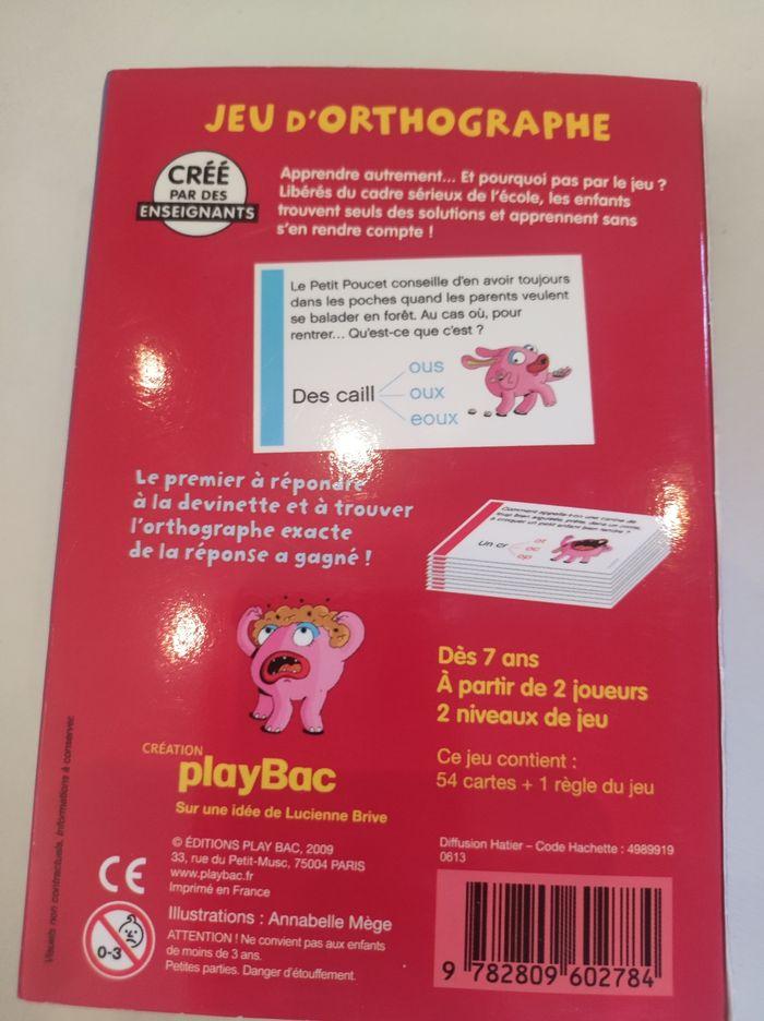 Jeu d'orthographe - cartes Playbac 7 ans - photo numéro 2