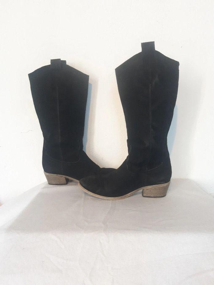 Bottes hautes tombantes Arian taille 41 noir daim - photo numéro 6