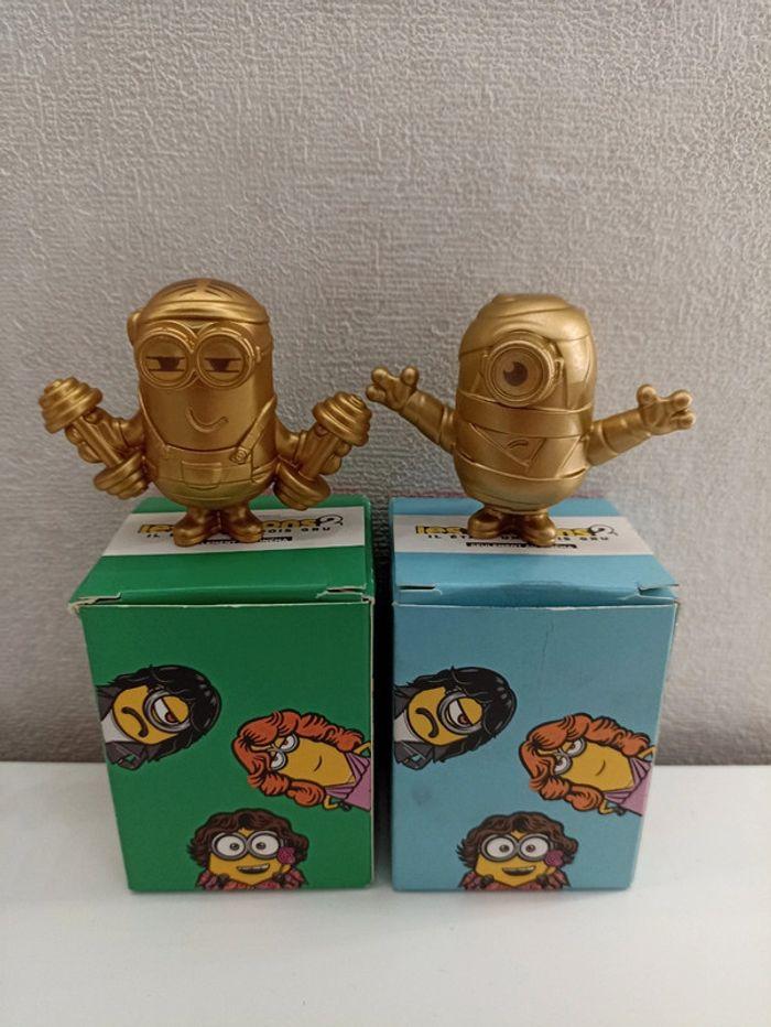 Lot 2 figurines minions McDo dorée - photo numéro 1