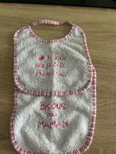 Lot de 2 bavoirs rose bébé fille