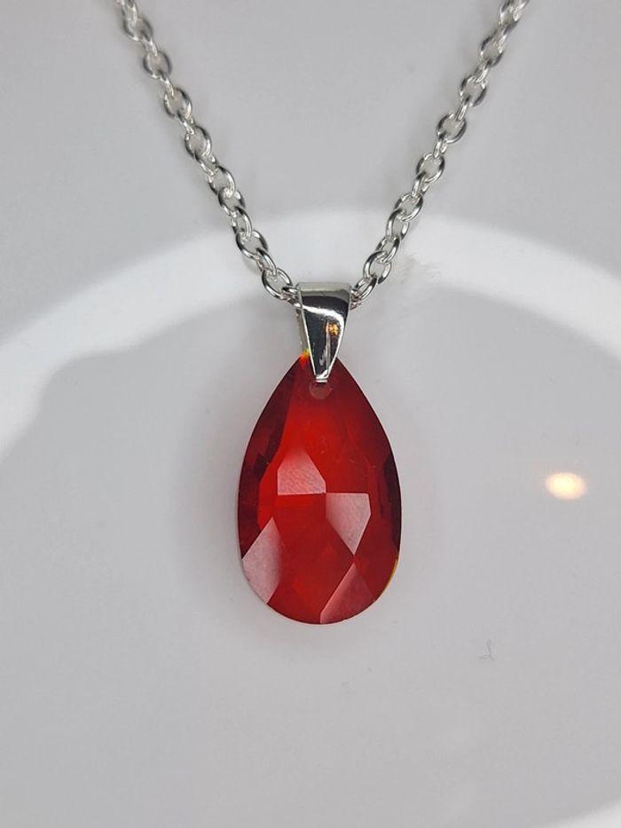 Collier goutte rouge - photo numéro 2