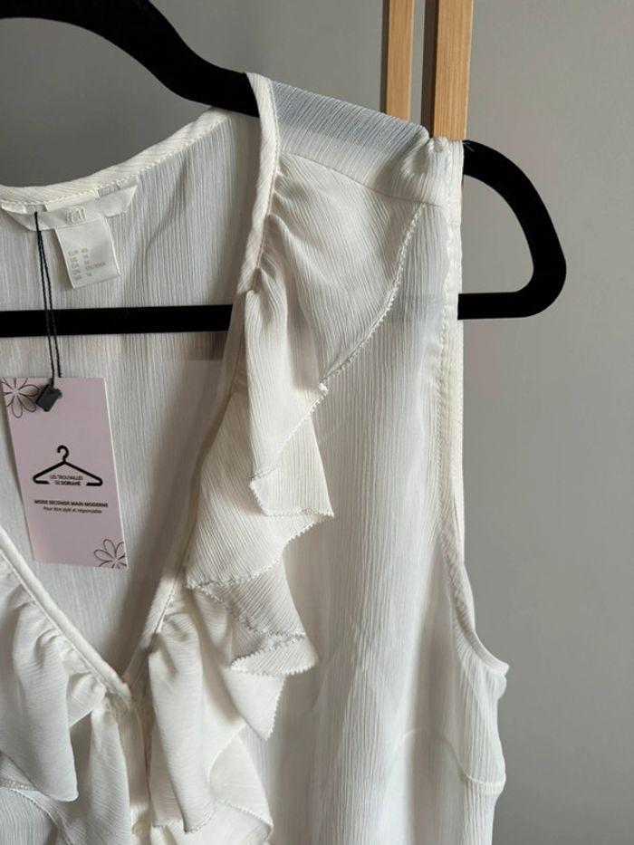 Top H&M voilage blanc Taille 46 - photo numéro 7