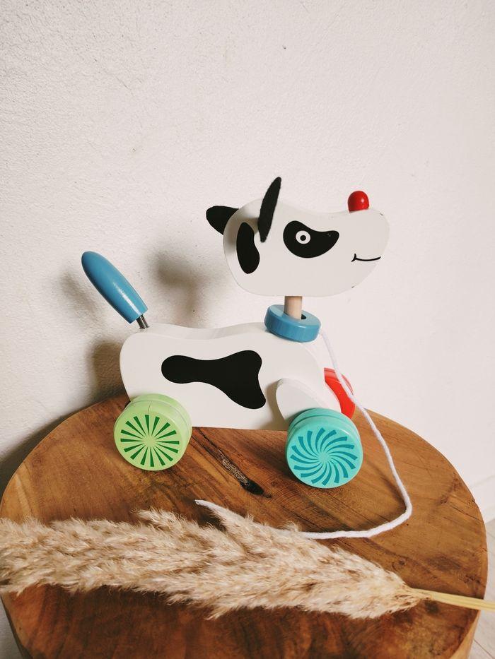 👶 Chien à roulettes à tirer en bois marque Wood n play - photo numéro 2