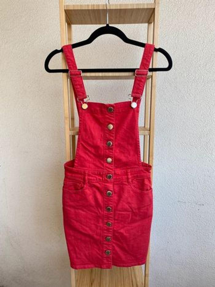 Robe salopette Maje rouge jeans Taille 34 - photo numéro 1