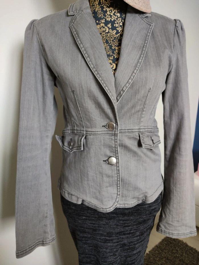 Veste en jean stretch grise 38 • Etam - photo numéro 2