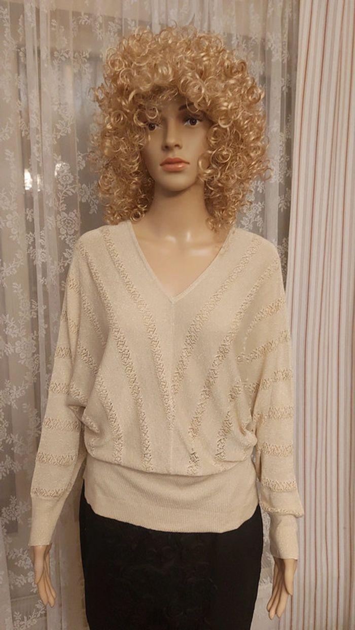 Pull Versia beige doré  taille L - photo numéro 1