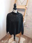 💕Jolie pull côtelé à sequins et col montant femme TXl / 42 liberto 💕