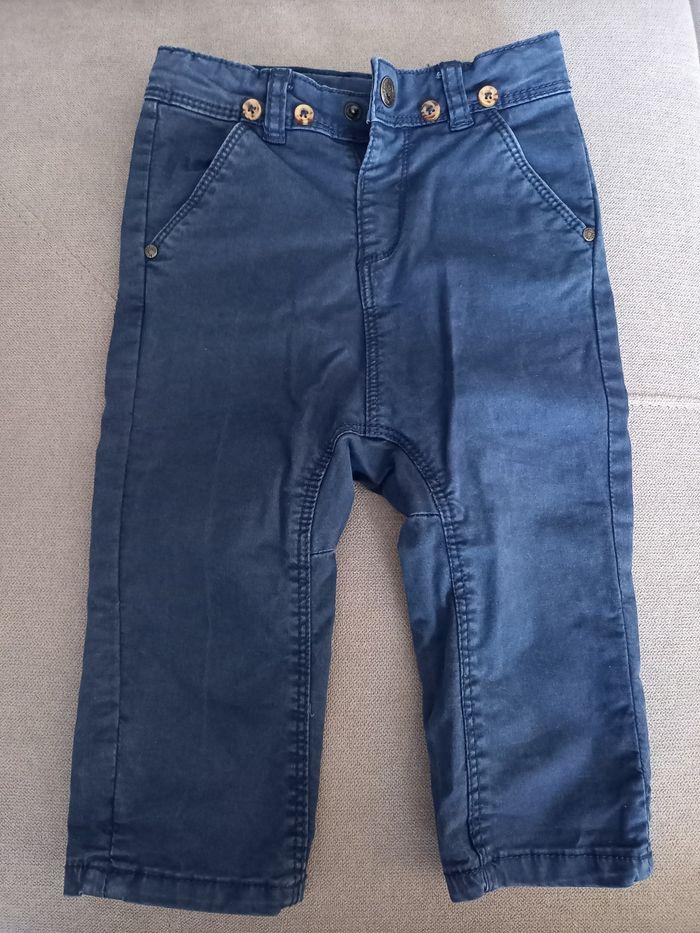 Pantalon bleu bouton - photo numéro 1