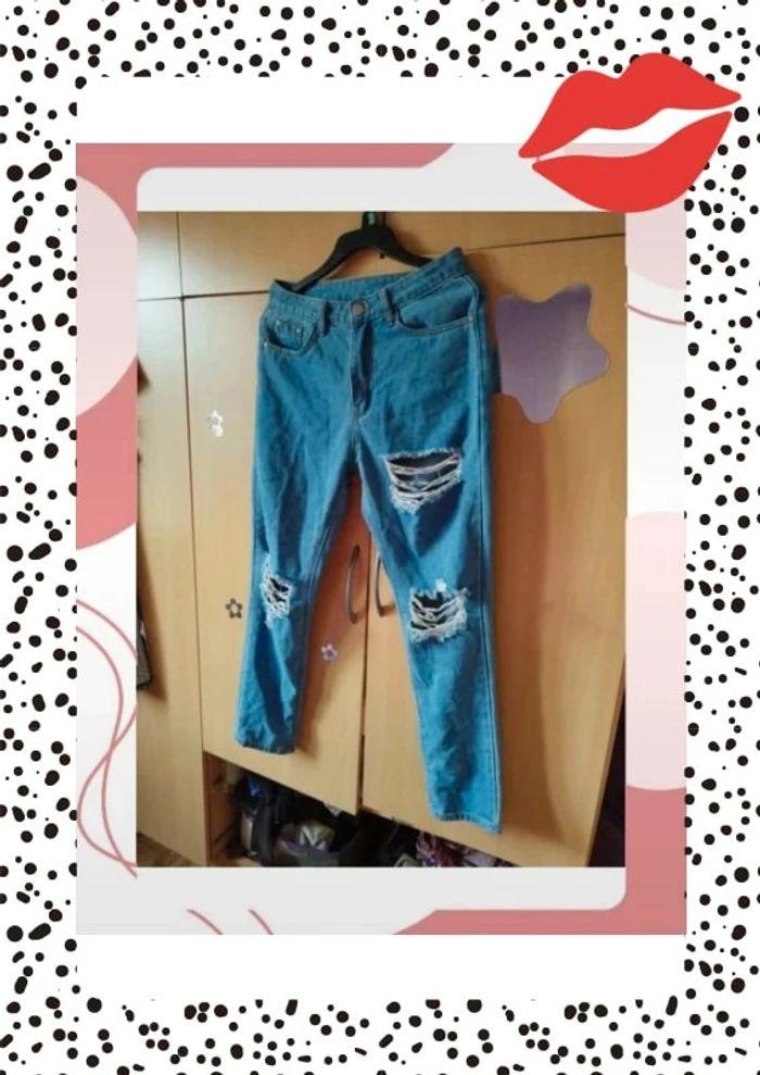 Jeans bleu déchiré Shein femme taille S/36 - photo numéro 1