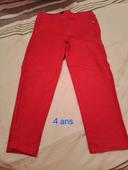 Pantalon fille rouge 4 ans