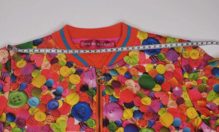 Veste style Teddy Agatha Ruiz de la Prada Taille 10 ans orange motif bouton matelassé - photo numéro 7