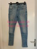 Jean bleu clair extensible taille haute coupe super skinny fit bershka taille 38