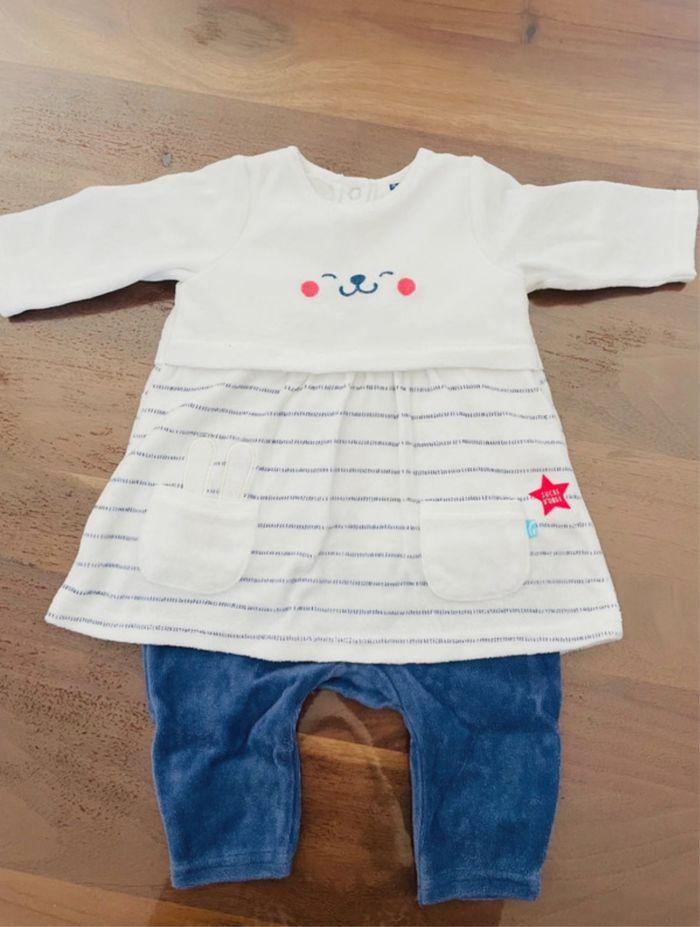 Pyjama sucre d’orge façon robe 3 mois - photo numéro 1