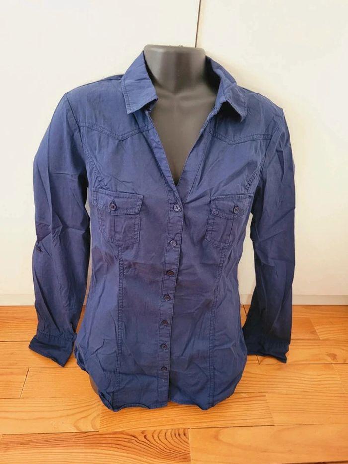 Chemisier bleu blouse chemise Jennyfer taille 36 / S femme - photo numéro 3