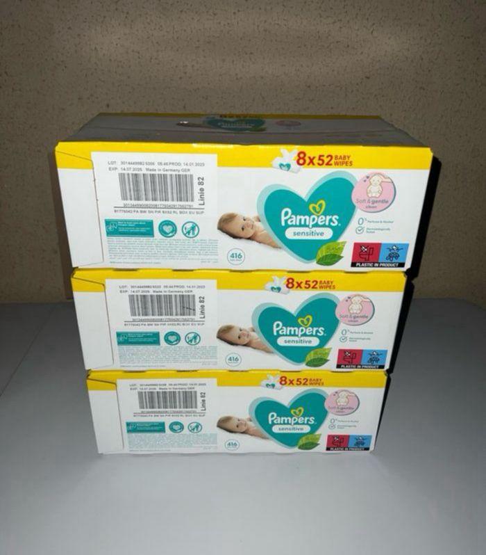 3 carton 24 paquets de lingettes Pampers neuf