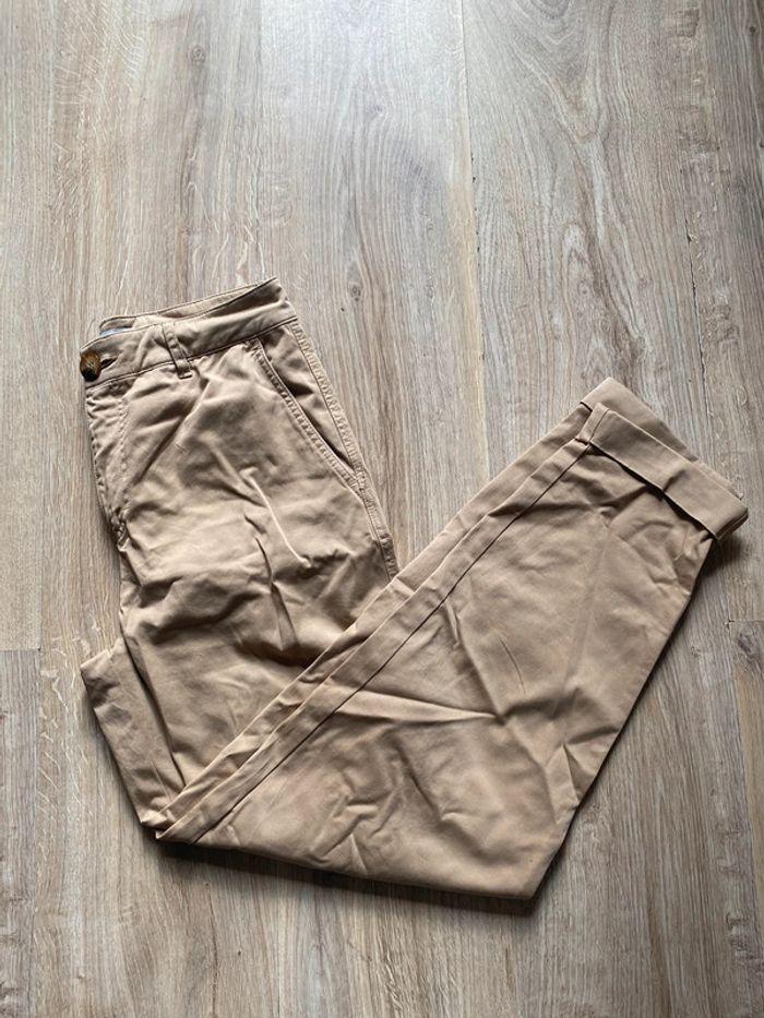 Pantalon Zara beige taille xs 34 - photo numéro 1