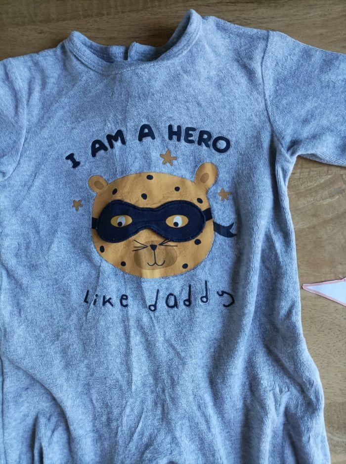 Pyjama velours 18 mois I am a hero like daddy - photo numéro 2