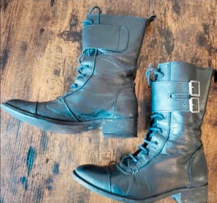 Bottes cuir mi mollets T 37 - photo numéro 3