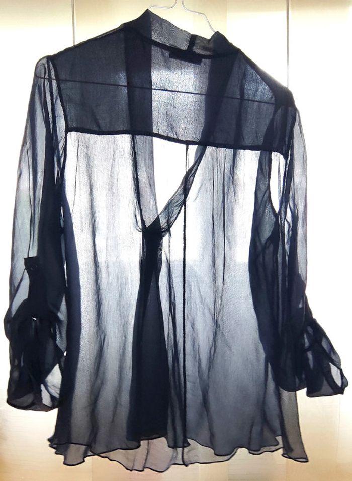 Blouse 100%soie marine Nina kendosa paris t.m/l - photo numéro 4