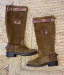 Bottes cavalières Napapijri en cuir daim marron neuves, taille 37