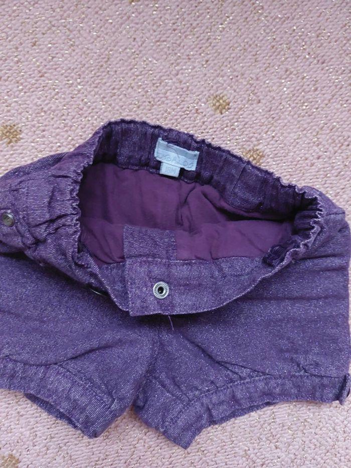 Short hiver violet paillettes 18 mois - photo numéro 2