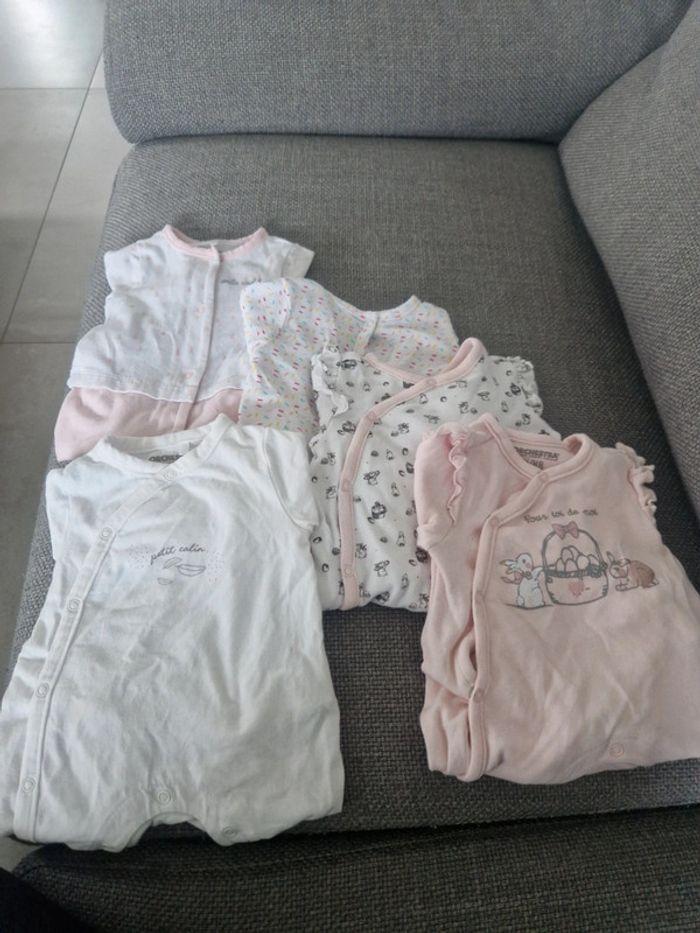 Lot de 5 pyjamas en coton Orchestra taille naissance 50cm - photo numéro 1