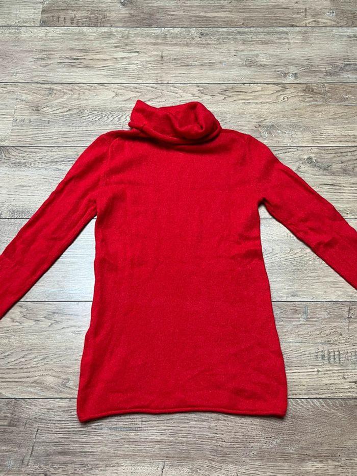 Pull chaud à col roulé rouge en cachemire taille S - photo numéro 4