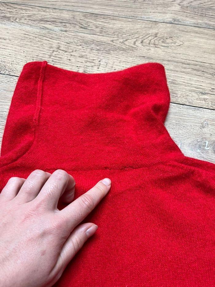 Pull chaud à col roulé rouge en cachemire taille S - photo numéro 7