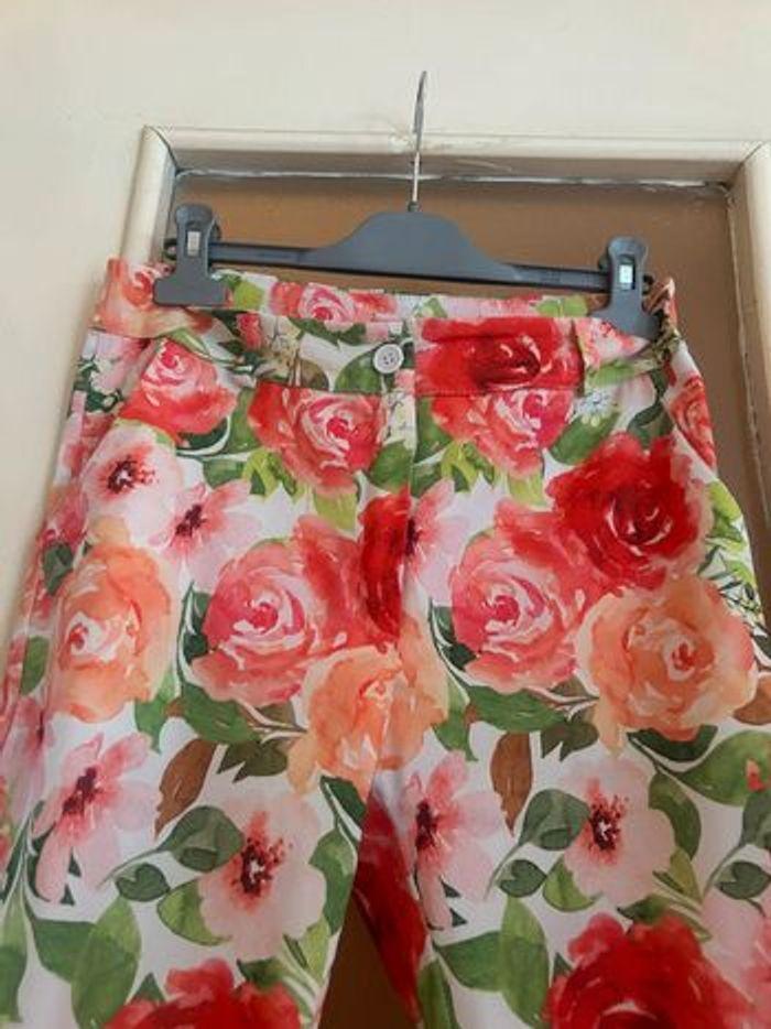 Pantalon rose imprimé floral - photo numéro 2