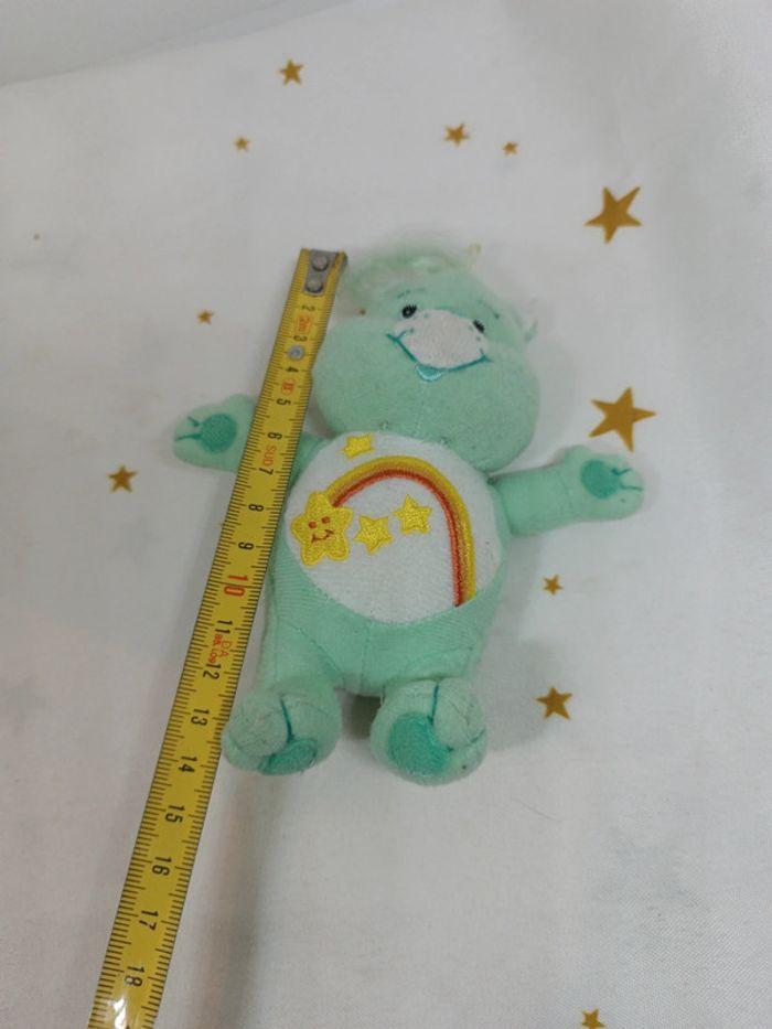 Small Care bears 2001 tcfc Bisounours mini petit peluche Teddy ours vert green rainbow étoile Stars - photo numéro 12