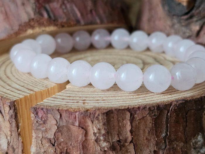 Bracelet quartz rose 8mm Amour 💘  lithothérapie pierre naturelle - photo numéro 1