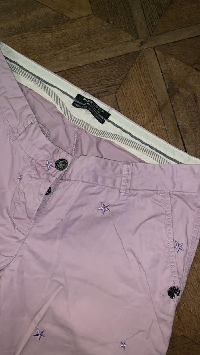 Pantalon Maison Scotch couleur Lilas, motif étoile. - photo numéro 2