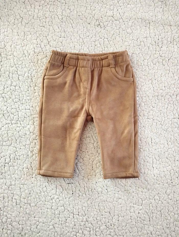 Pantalon suédine beige caramel T6M Kiabi - photo numéro 1