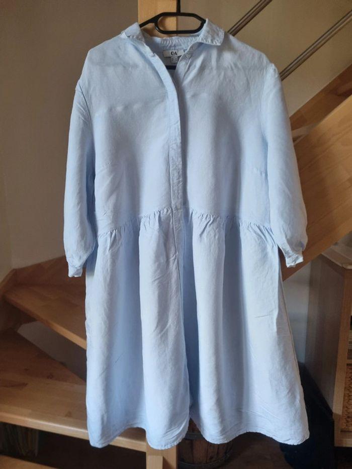 Robe chemise - bleu ciel - photo numéro 1