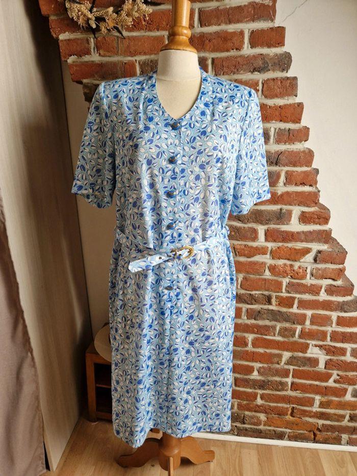 Robe vintage fleurie avec ceinture 42/44 - photo numéro 1