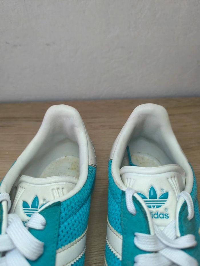 Baskets adidas gazelle vintage bleu turquoise pointure 42 bon état sans boîte d'origine - photo numéro 5