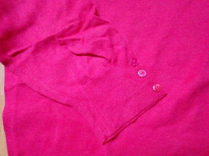 Pull fin fuchsia, manches 3/4 - photo numéro 2