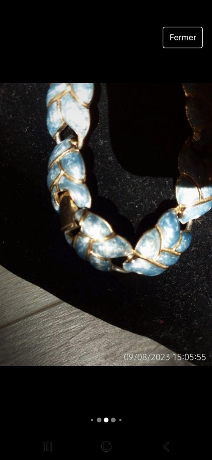 Magnifique bracelet motifs épis bleu nacré - photo numéro 7