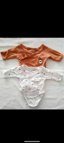 Lot de 2 bodies Verbaudet taille naissance 45 cm