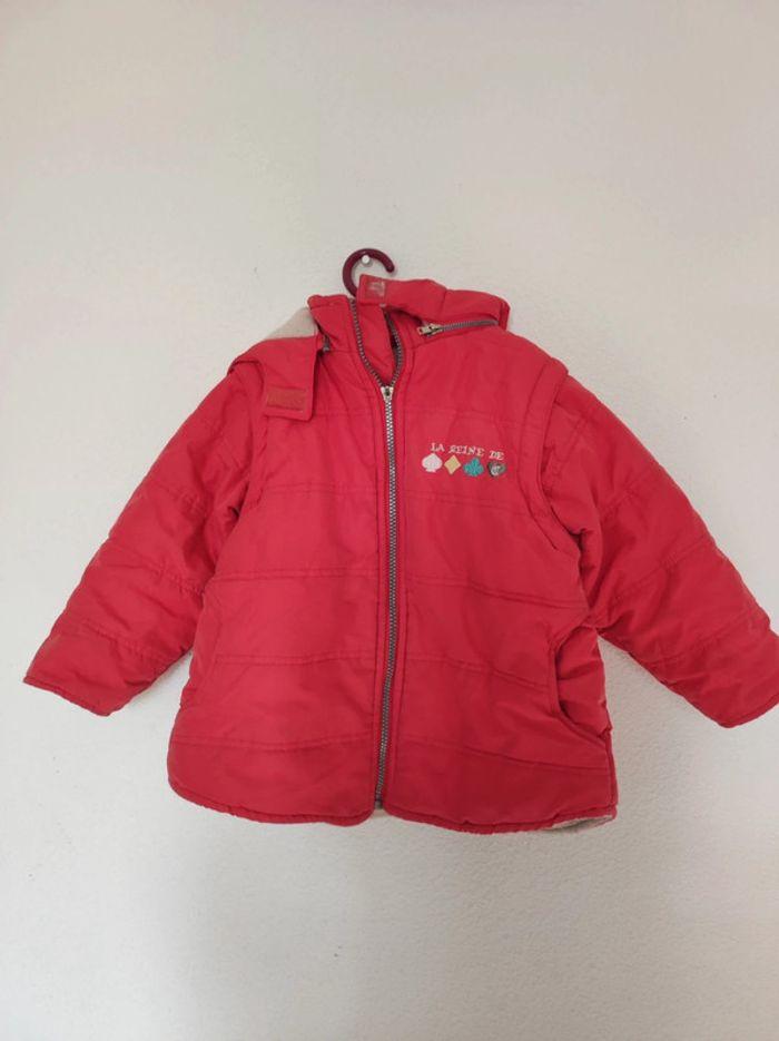 Manteau rouge corail fille 4 ans LCDP - photo numéro 1