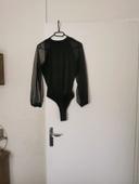 Body taille L manche noir transparent