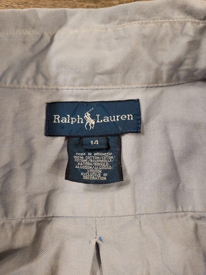 Chemise Ralph Lauren Taille 14ans Grise Logo Brodé - photo numéro 7