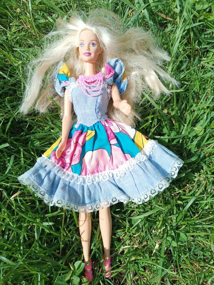 Barbie mattel poupée mannequin doll yeux rose violet pink purple 1998 twist turn blond hair - photo numéro 6