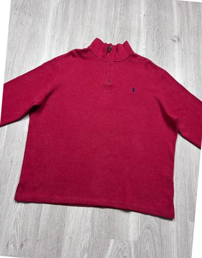 👕 Half Zip, Quart Zip, sweat col roulé à fermeture Ralph Lauren Rouge Taille XXL 👕 - photo numéro 5